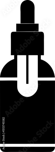 Redness Relief Serum Silhouette Vector Illustration