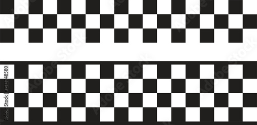 Black and White Checkered Pattern Design Racing Finish Line Graphic Element Decoration