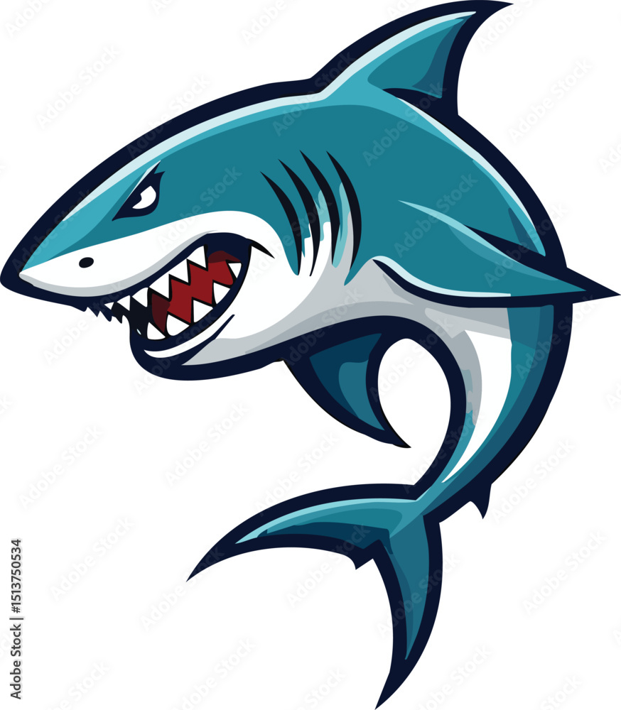 Obraz premium Aggressive Shark Mascot Design