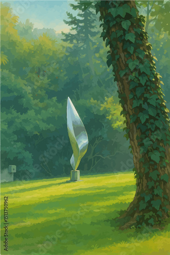 wind turbine in the forest