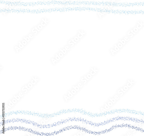 ブルーの細かいグリットの波模様フレーム　Adobe Illustrator Artwork　