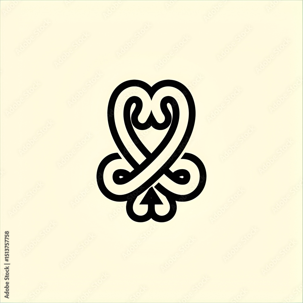 Fototapeta premium stamp featuring both binary and calligraphic scripts - isolated on cream background
