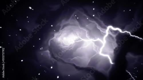 Electric Celestial Display: A striking image captures the raw power of a lightning strike illuminating a swirling, cosmic cloud formation, creating a sense of awe.