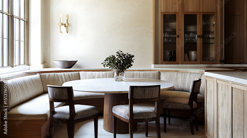 Obraz premium A large round table with chairs and a zebra print chair