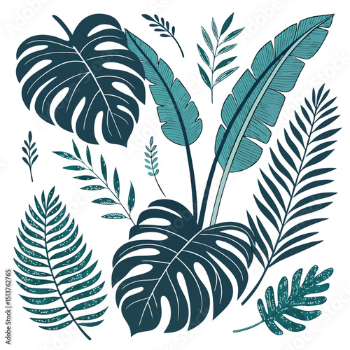 Collection of Tropical Leaves and Foliage Illustrations