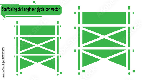 Scaffolding civil engineer glyph icon vector