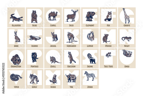 Alphabet of Animals Poster