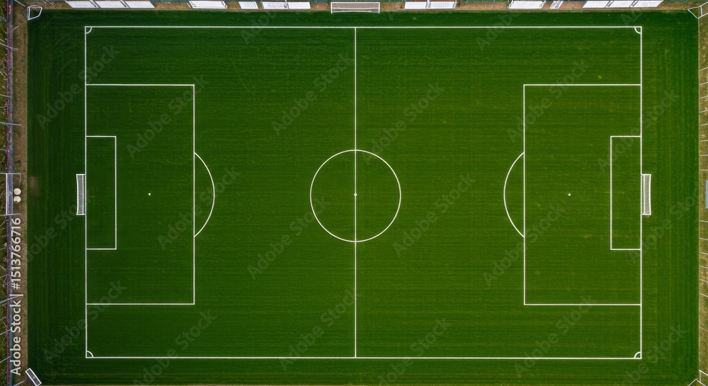 Fototapeta premium Aerial View of a Modern Football Pitch