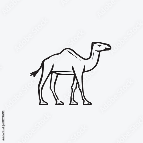 Simple One-Hump Camel Icon in Modern Style.....