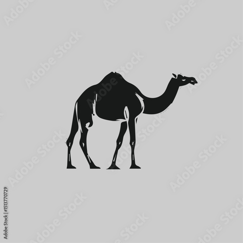 Elegant Black Camel Icon for Travel or Safari.......