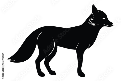 Black Silhouette Fox Illustration