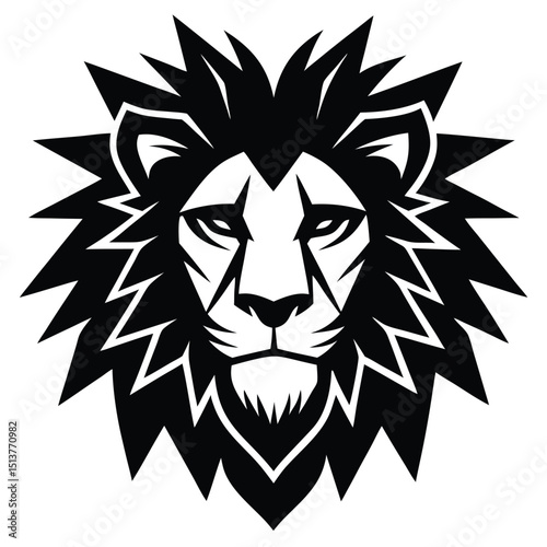 A striking illustration of a lion's head, embodying majestic power, fierce spirit, and untamed wild strength.