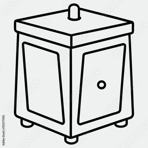 line art of a musical instrument on the white background