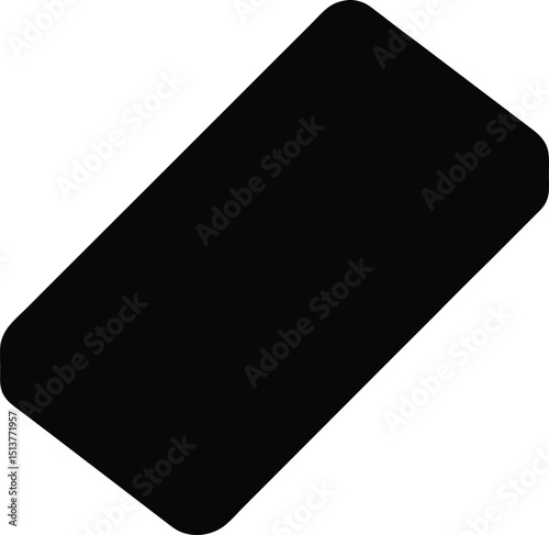 Black rectangle shape diagonal orientation simple geometric design element