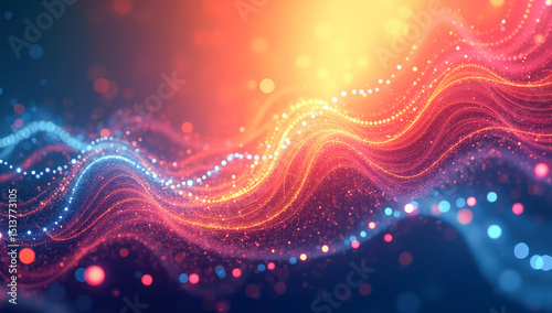 bright glowing sound waves, abstract background