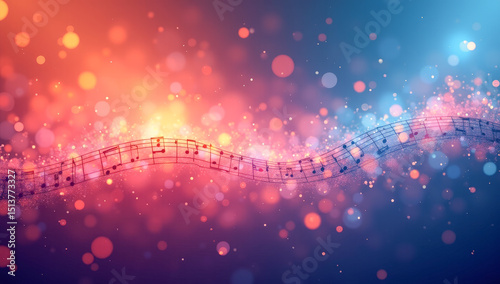 bright glowing sound waves, abstract background