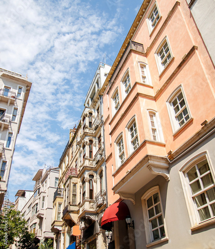 Fototapeta Naklejka Na Ścianę i Meble -  Old buildings in the street of Beyoğlu district in Istanbul city
