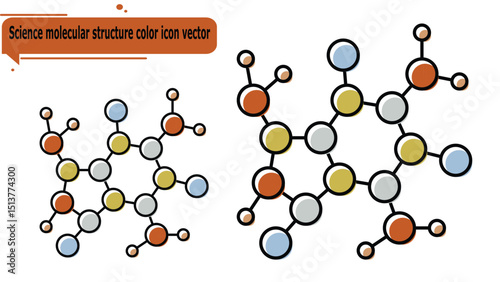 Science molecular structure color icon vector