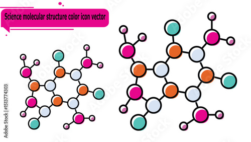 Science molecular structure color icon vector