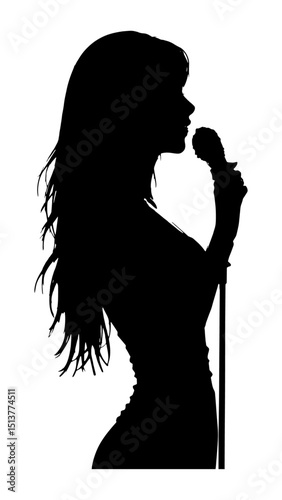 Woman Singing Silhouette Art