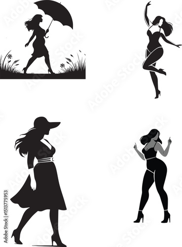 plus size women vector silhouette