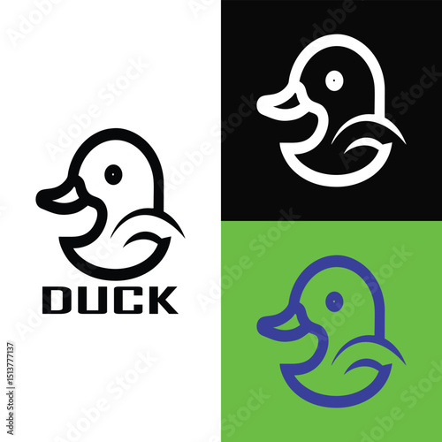 set of rubber duck logo ai generated