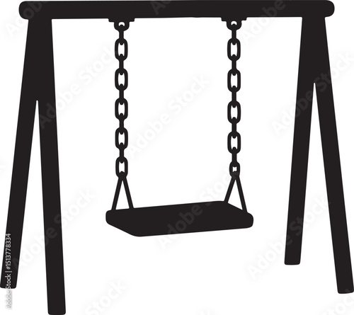 Swing chair silhouette vector, Swing con vector icon 