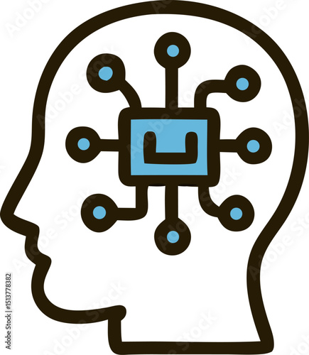 Artificial intelligence icon. Suitable for technology blogs, digital security articles, IT industry presentations, and data protection graphics.