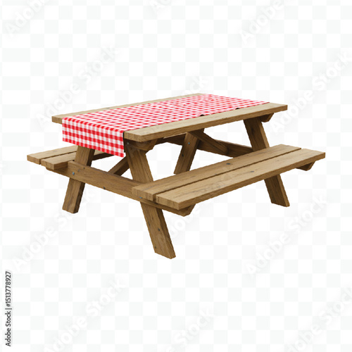 wooden table and tablecloth