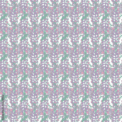 Seamless Floral Pattern With Colorful Leaf and Petal Motifs for Textiles