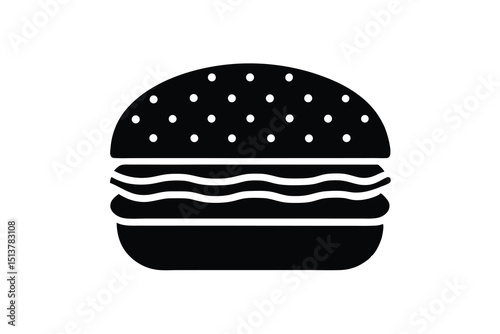Juicy Burger Icon Delicious Fast Food Illustration