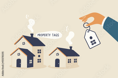 House or mortgage affordability calculation, picking new home base on budget, income or lifestyle concept, businessman hand wisely think to picking different variant houses with price tag.