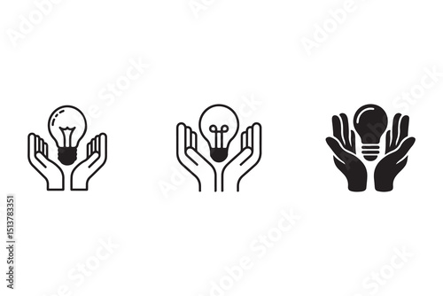 Hands Protecting a Lightbulb Representing Innovation