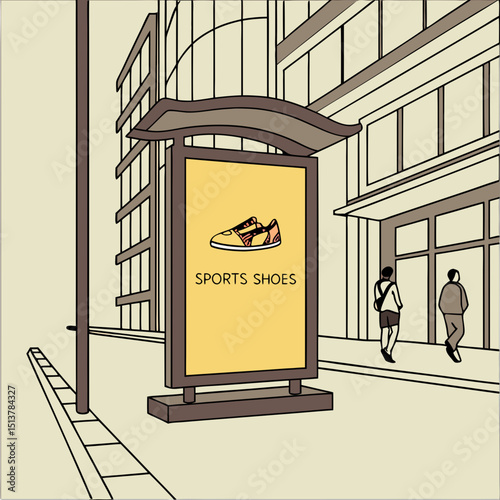 City Billboard Mockup At Public Bus Stop
