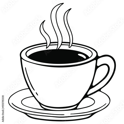 Steaming hot beverage cup illustration vector design.