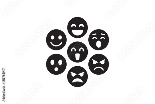 Collection of diverse emoji faces showcasing various emotions.