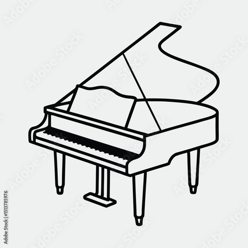 line art of a musical instrument on the white background