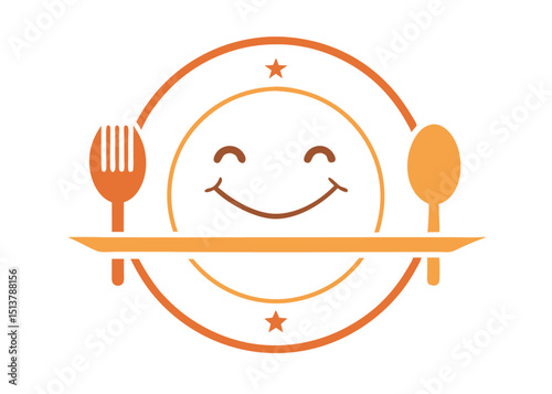 Rastaurant and hotel logo icon with spoon frok and plate 