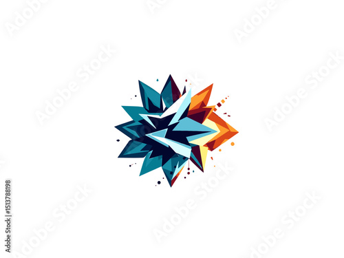 Abstract 3d complex vector illustration multicolor art