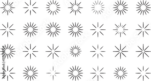 Glowing lights effect design featuring sun stars flare for stock use