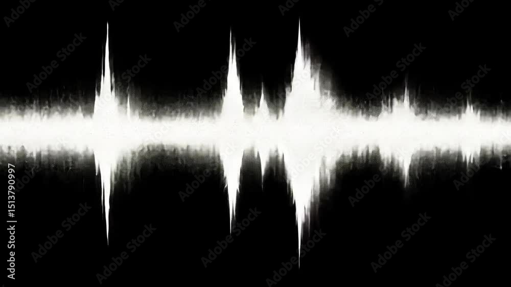 Abstract monochrome sound wave