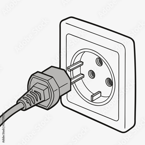 electric plug isolated on white