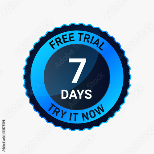 7 days free trial emblem vector