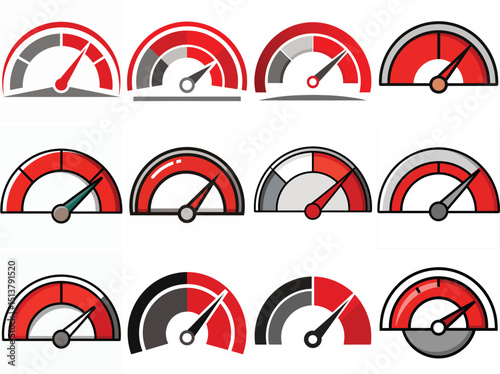 Speedometer vector illustration isolated on white background.