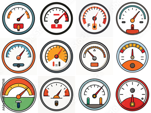 Fuel gauge vector illustration isolated on white background.