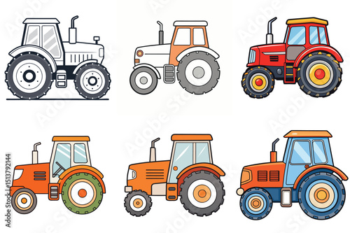 Tractor vector illustration isolated on white background.