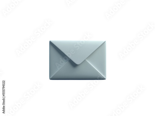 A blue envelope with a white background