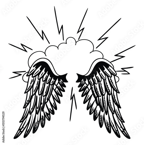 angel wings vector