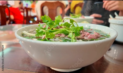 Soup Pho. Pho restaurant in Hanoi, Vietnam.
