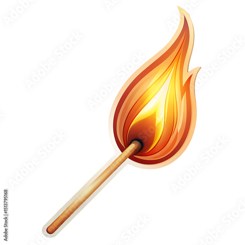 Lit Matchstick: Fire & Flame
